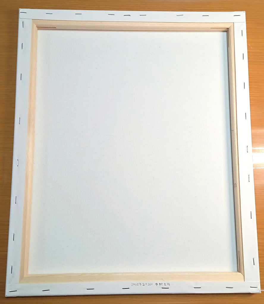 【原画】題「劇場の見世物 大観客」張りキャンバス F8 460mmx380mm アクリル画