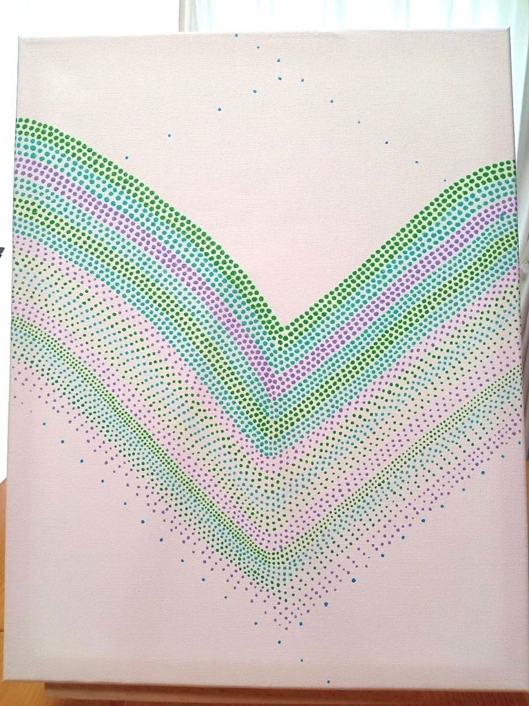 【原画】題「観客席の大観客」キャンバス アクリル画　F6サイズ 410X318mm