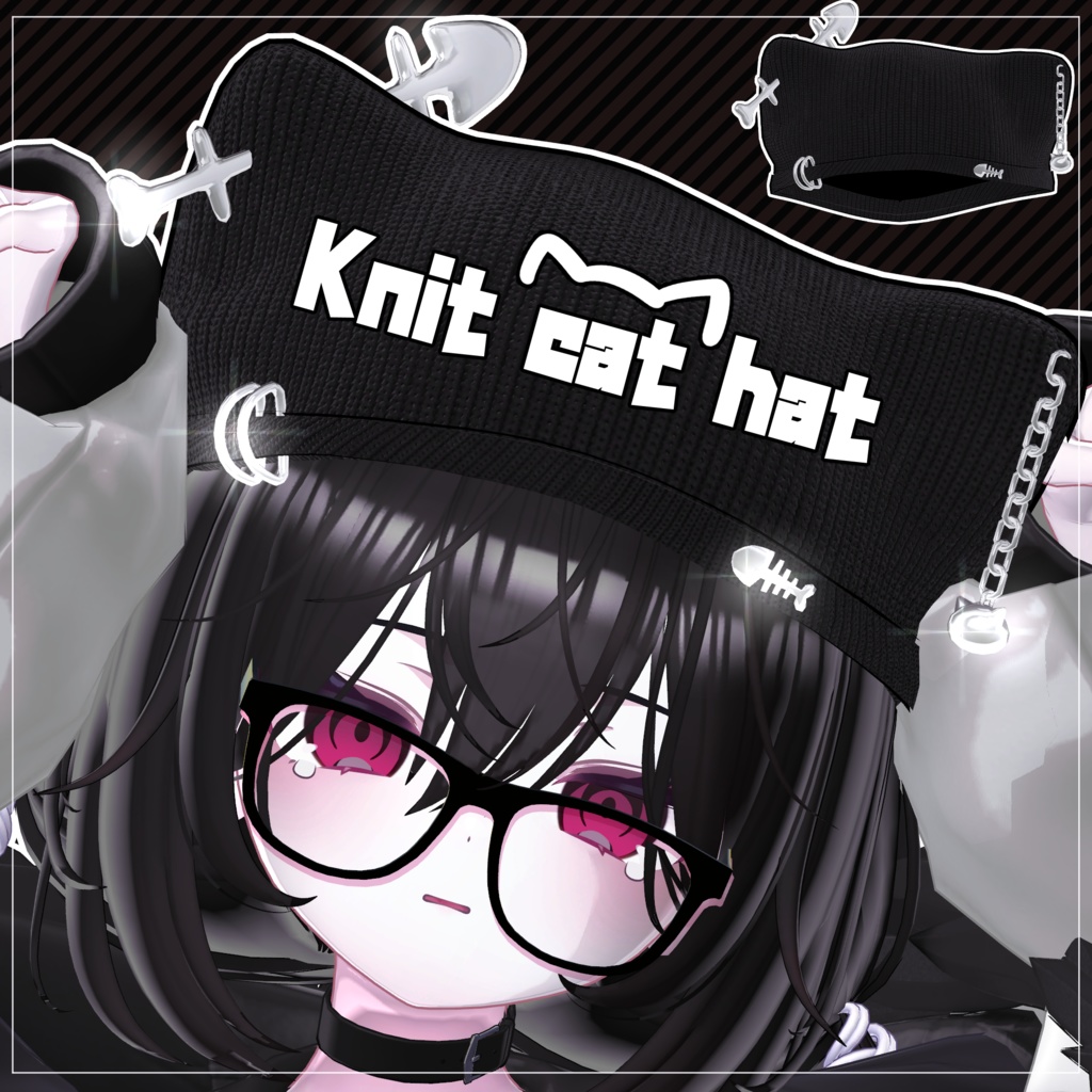  (^・ω・^ ) KNIT CAT HAT ✢ ニット帽 -<<