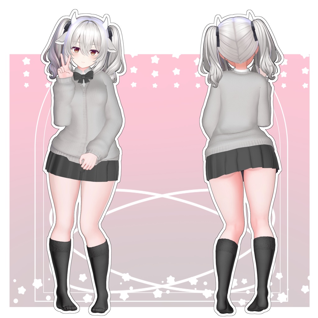 💕【9アバター対応】 Knit School Uniform 💕 【VRCHAT】