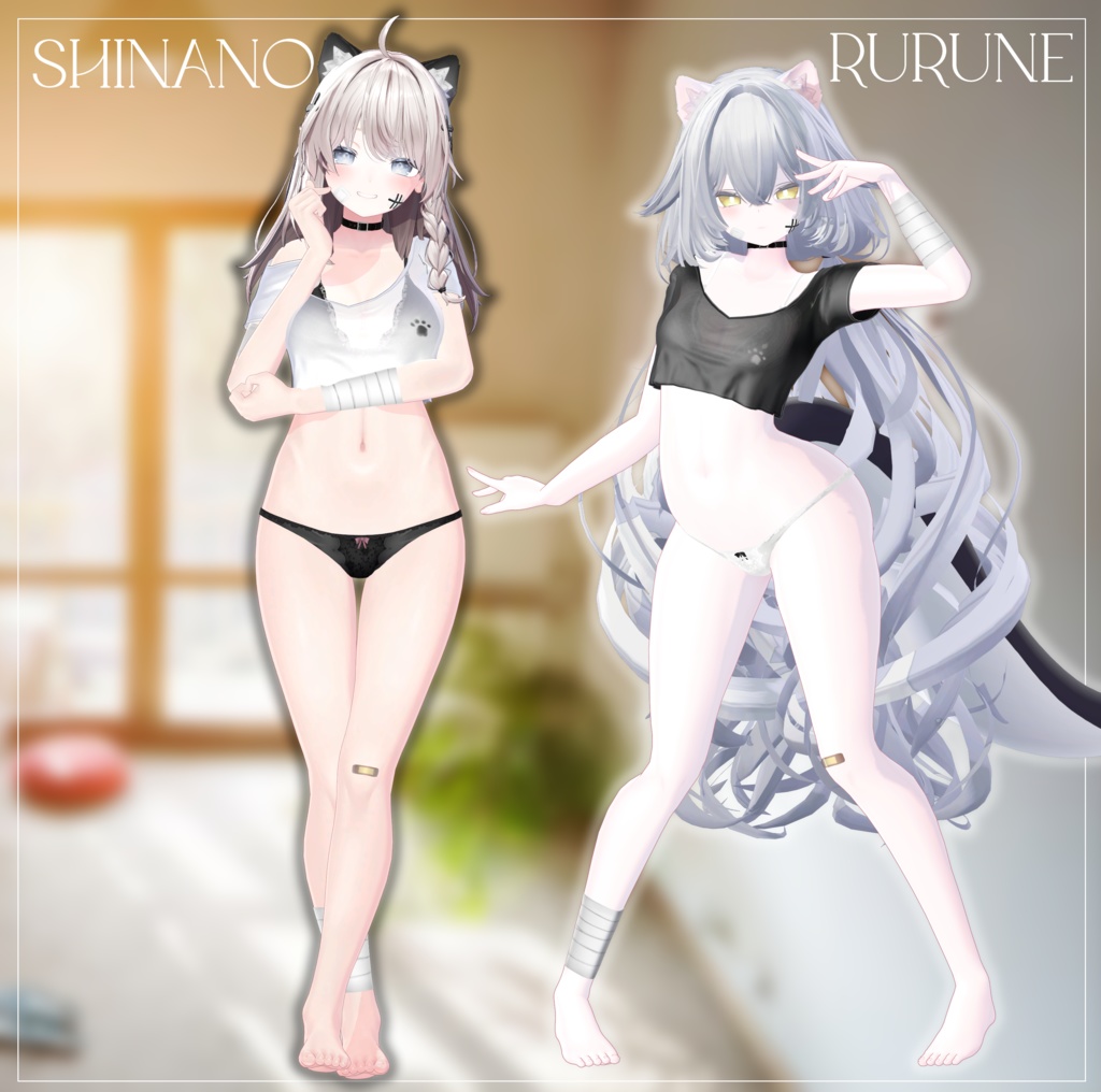 【13アバター対応】 Kitty Crop Shirt ₍=^・ω・^=₎っ 【VRCHAT】