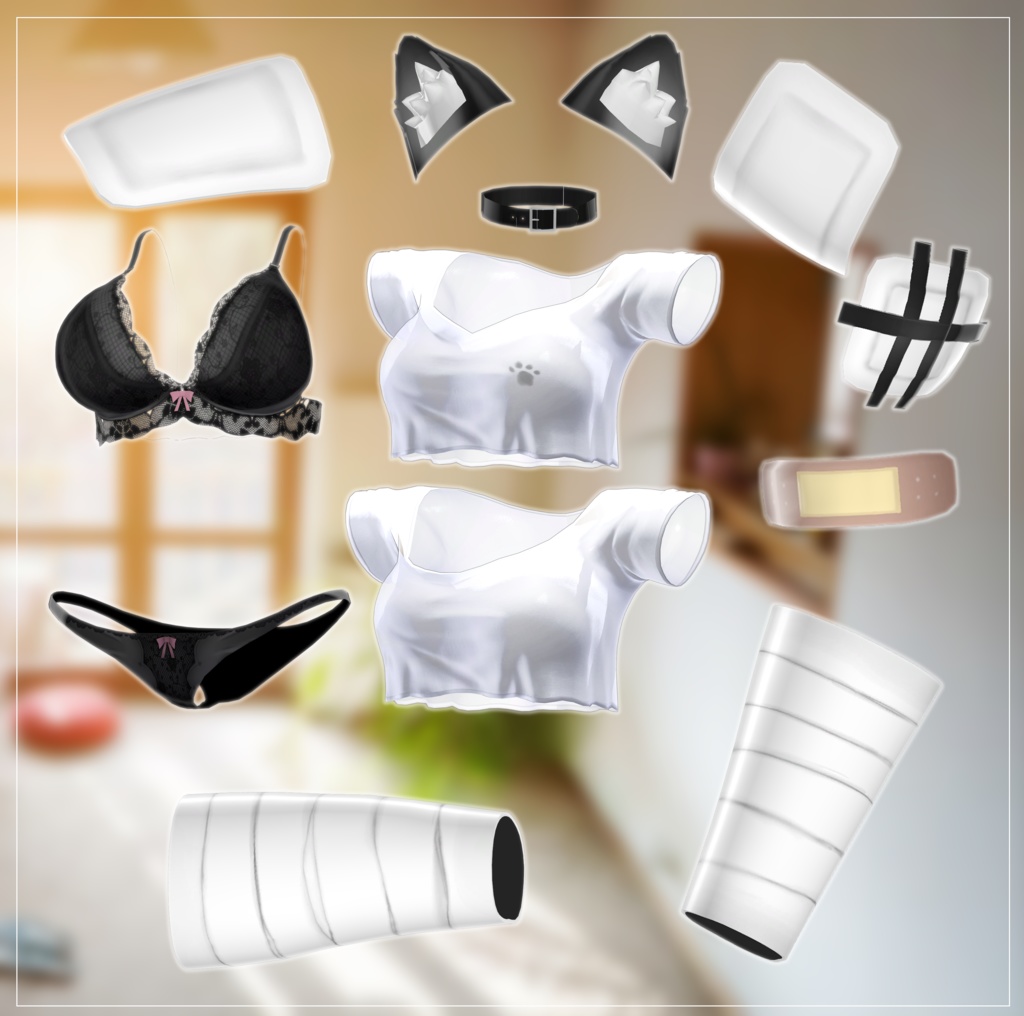 【13アバター対応】 Kitty Crop Shirt ₍=^・ω・^=₎っ 【VRCHAT】