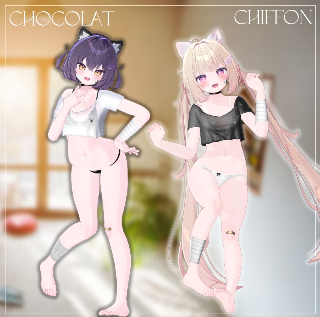 【13アバター対応】 Kitty Crop Shirt ₍=^・ω・^=₎っ 【VRCHAT】