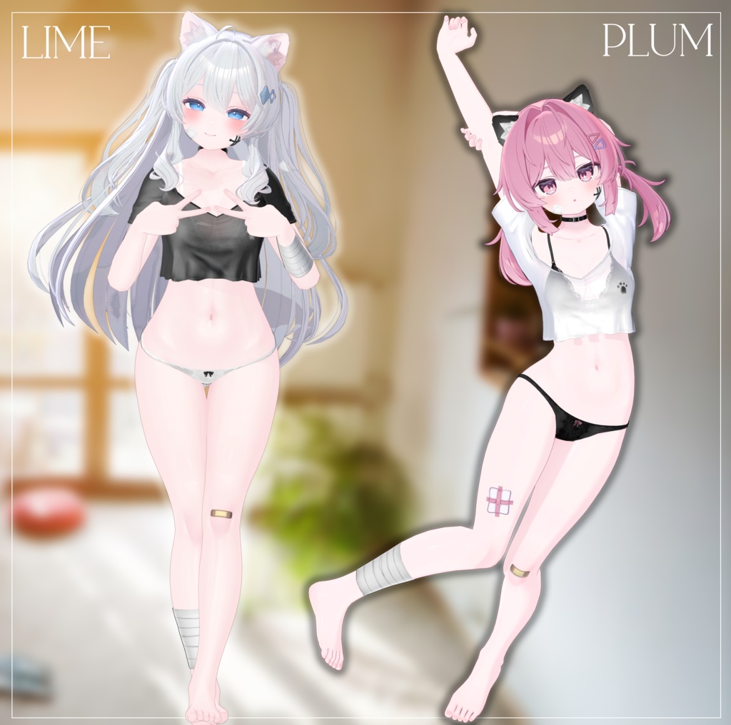 【13アバター対応】 Kitty Crop Shirt ₍=^・ω・^=₎っ 【VRCHAT】