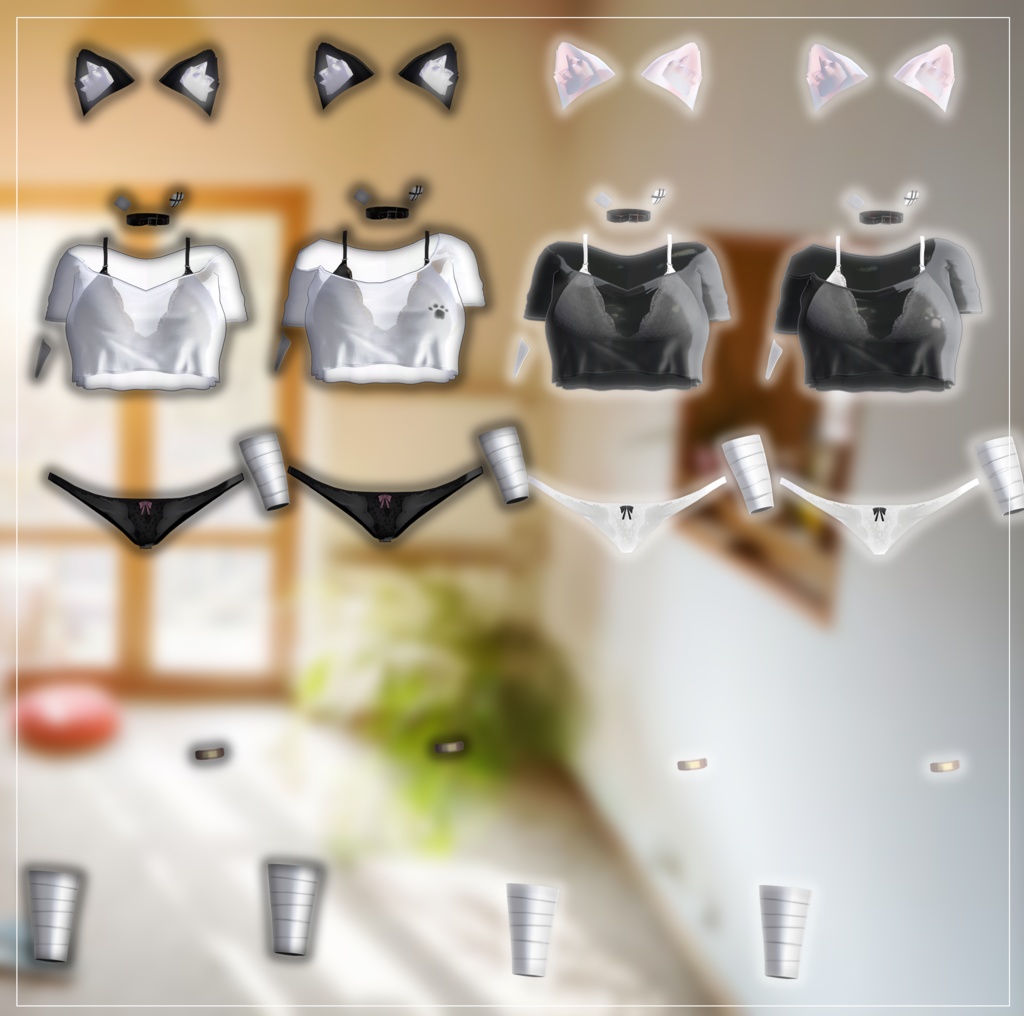 【13アバター対応】 Kitty Crop Shirt ₍=^・ω・^=₎っ 【VRCHAT】