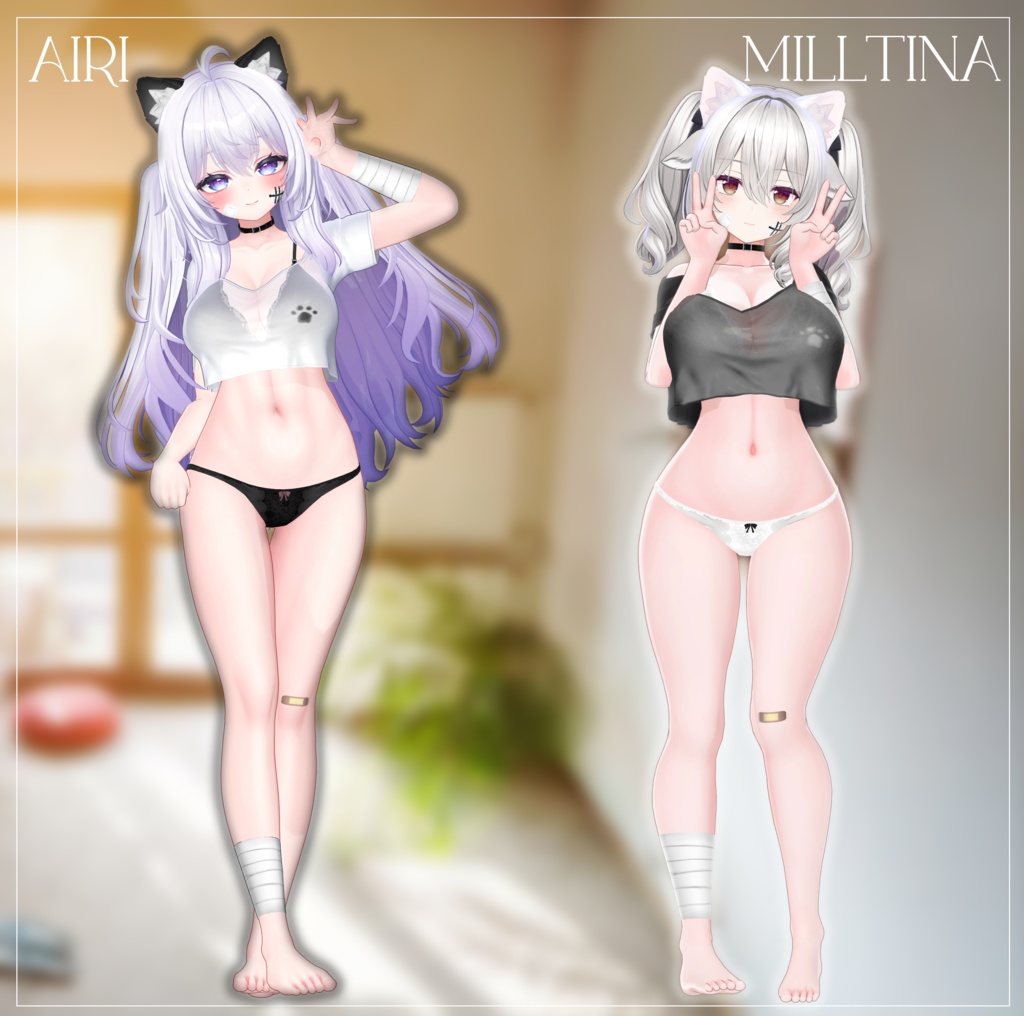 【13アバター対応】 Kitty Crop Shirt ₍=^・ω・^=₎っ 【VRCHAT】