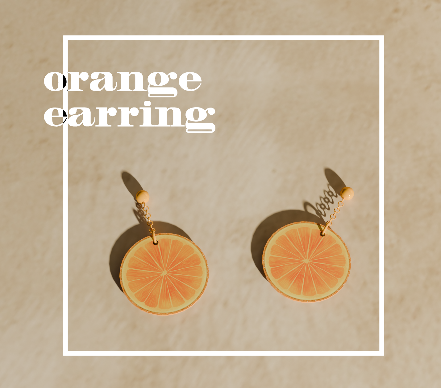 オレンジのイヤリング