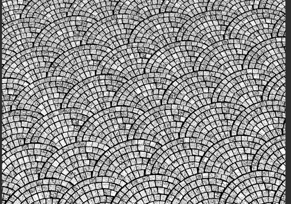 扇状の石畳【3D】