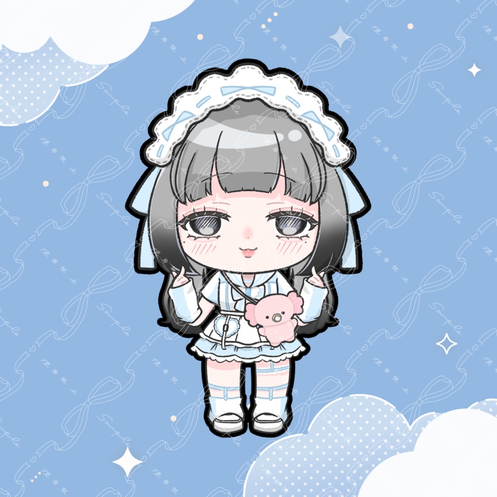 むいステッカー 水色ver.