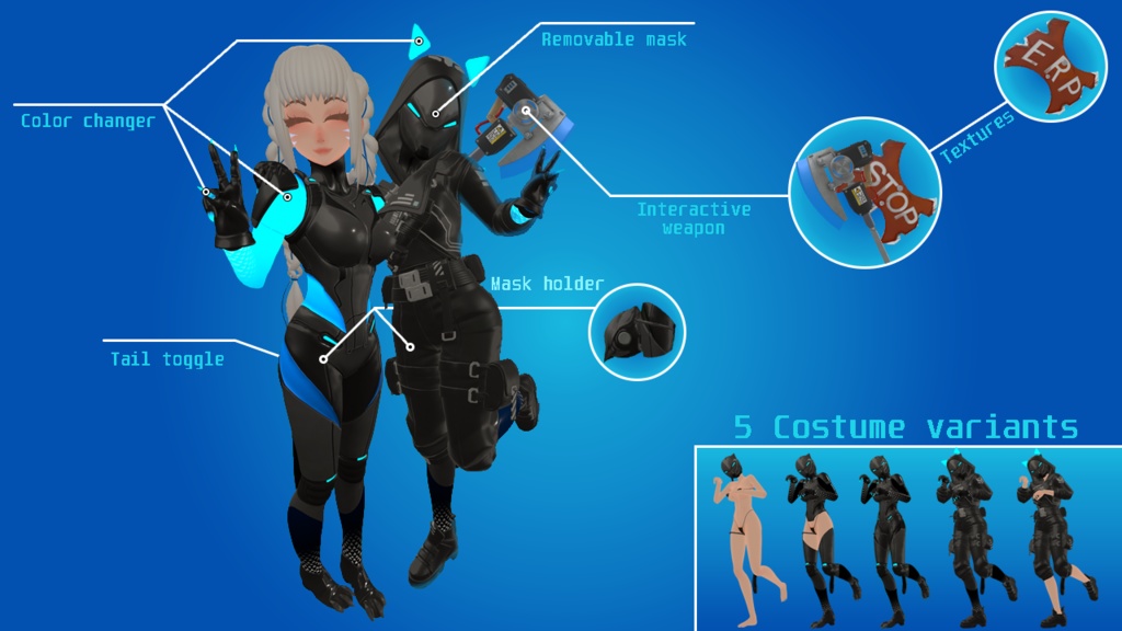 Fortnite Neon Cat Lynx [VRChat Avatar PC only] - knucklesb - 2/4