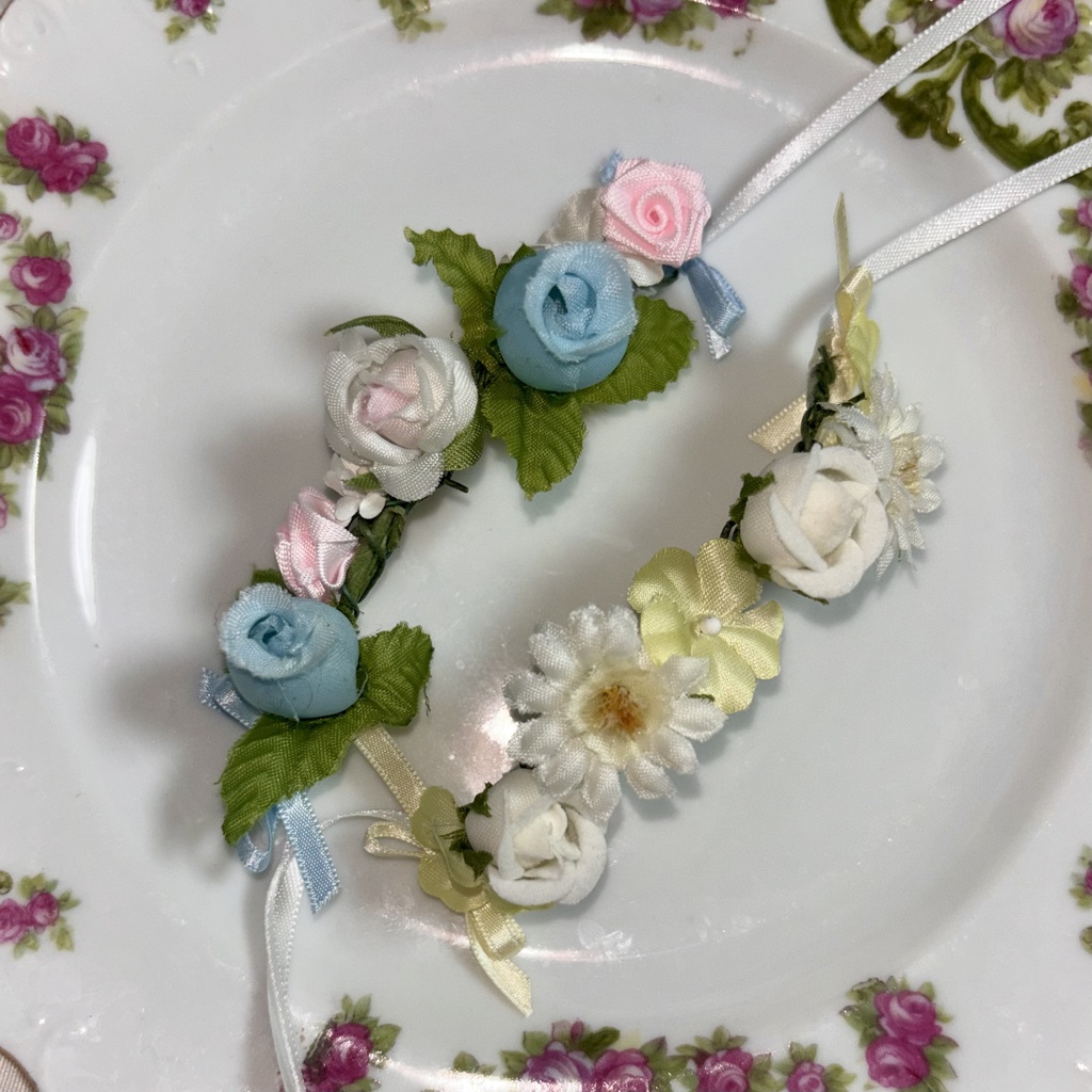 ドールサイズの花かんむり