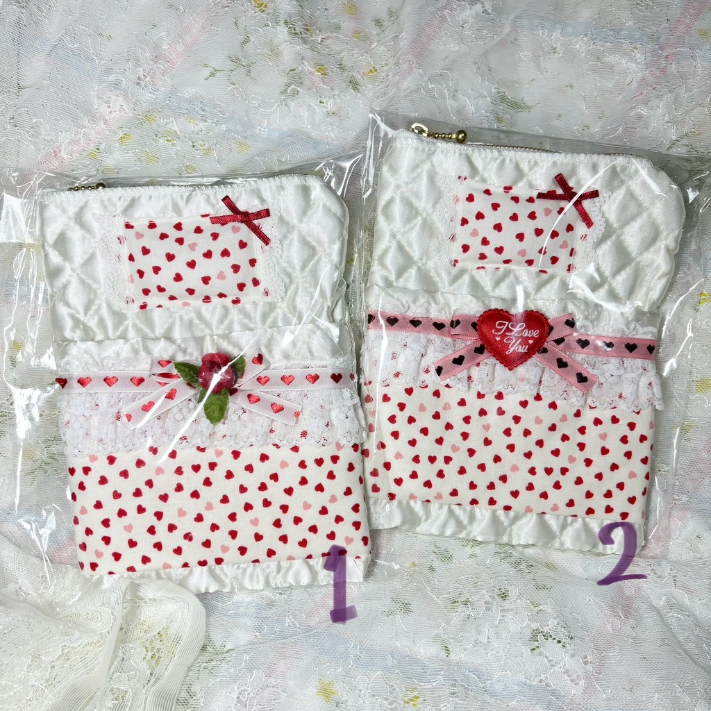 おひるねお布団ポーチ(♡★柄)