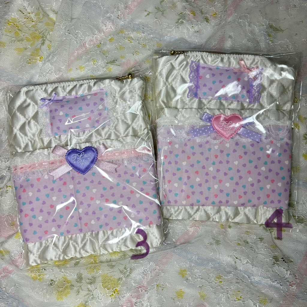 おひるねお布団ポーチ(♡★柄)