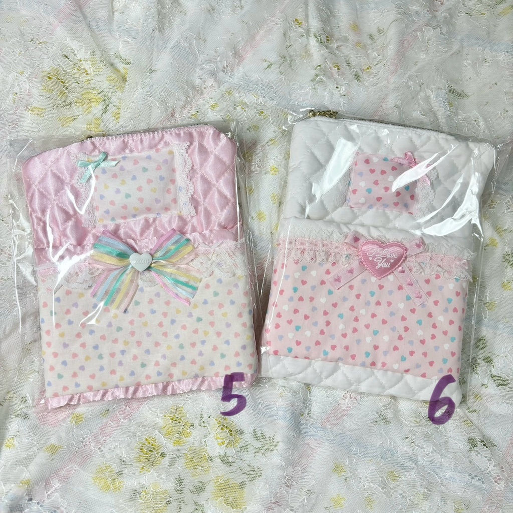 おひるねお布団ポーチ(♡★柄)