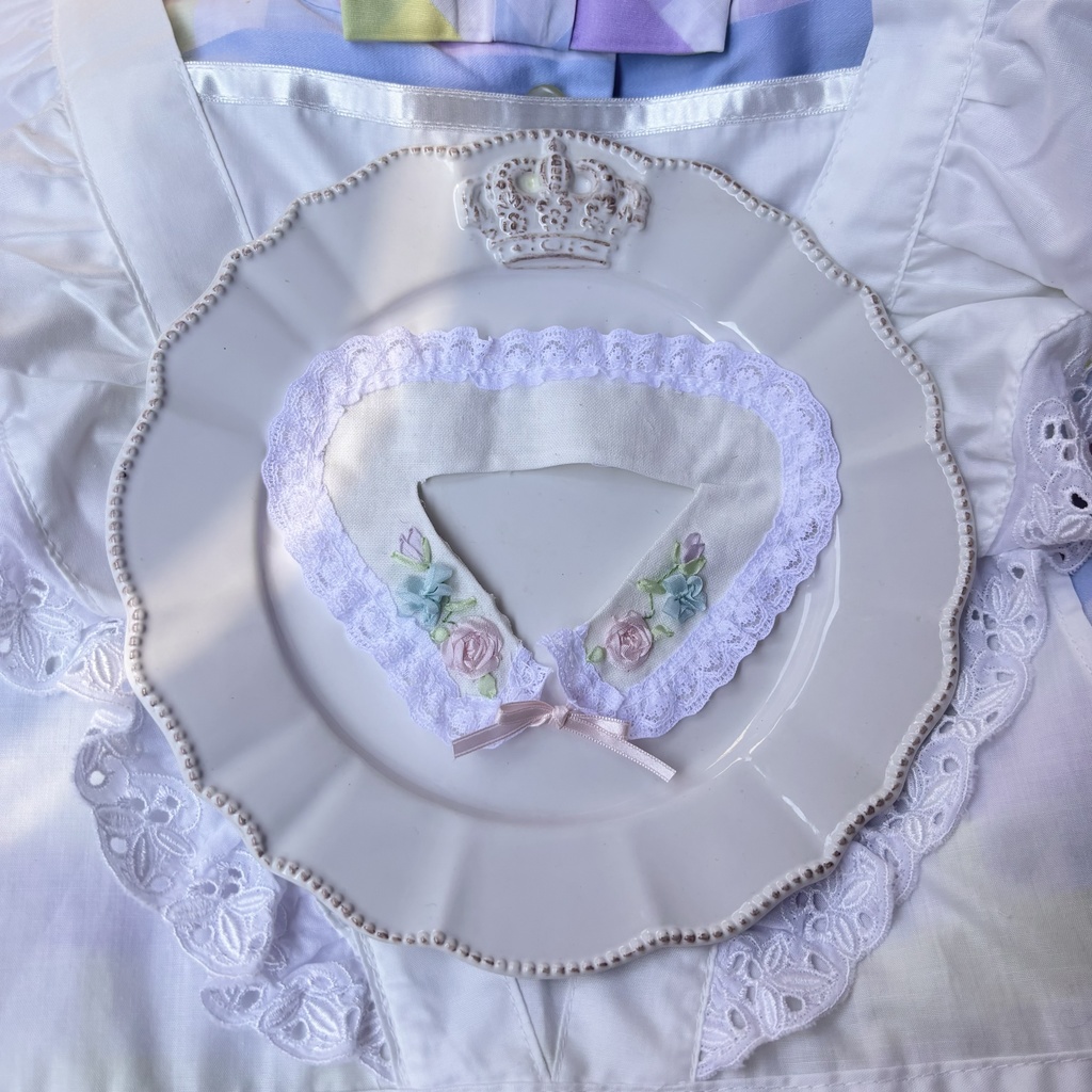 お花の刺繍つけえり