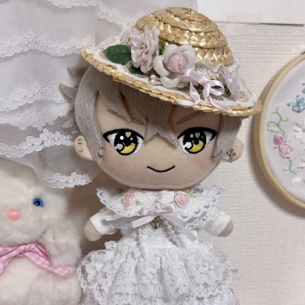 お花の刺繍つけえり