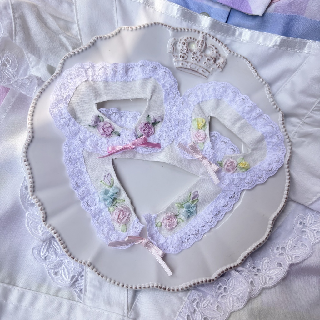 お花の刺繍つけえり