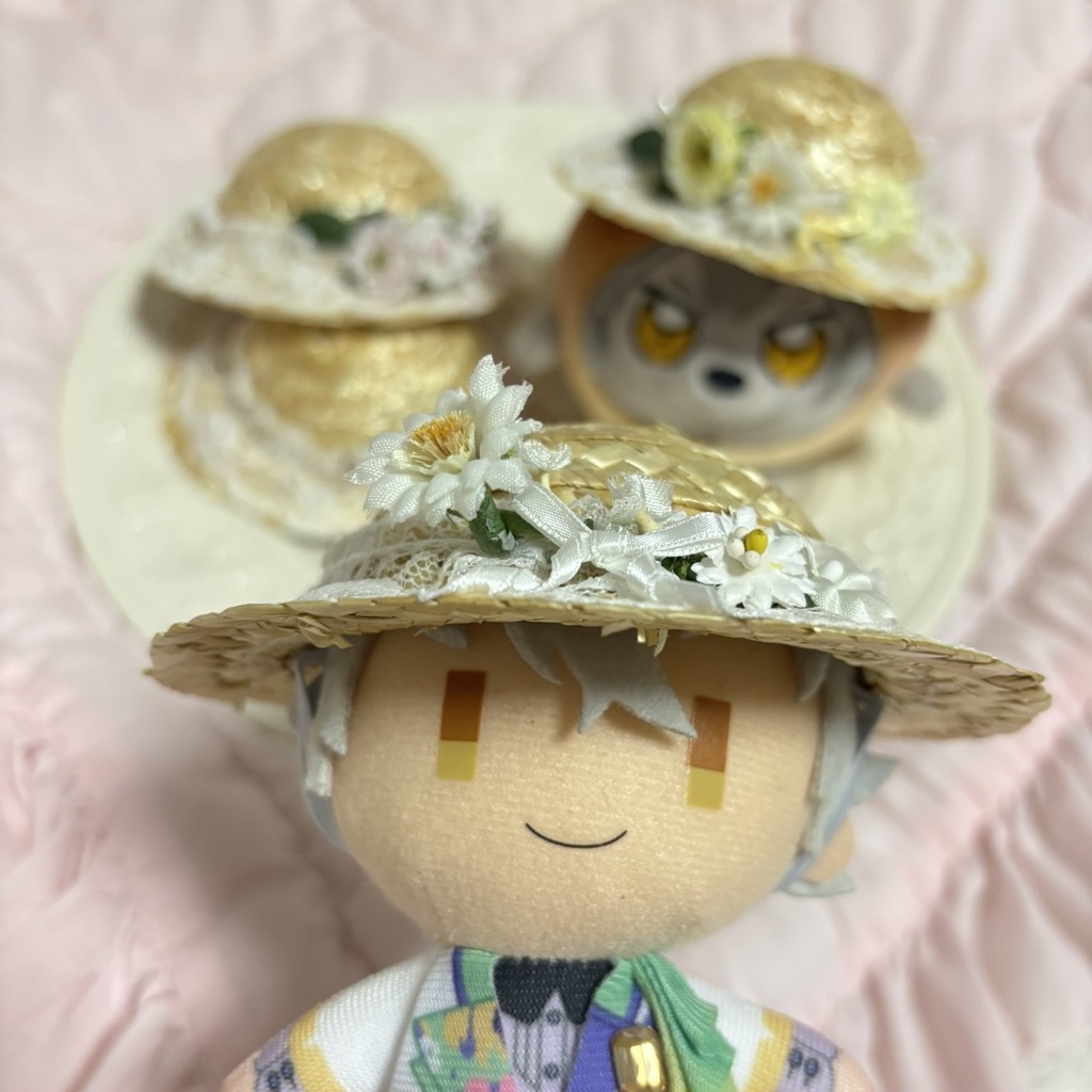 お花の麦わら帽子