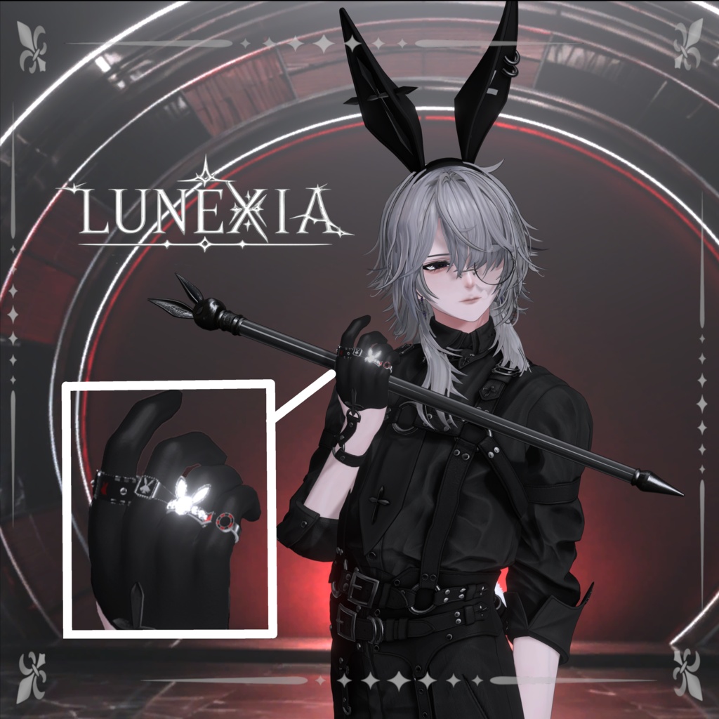 【VRChat対応】バニーの日3日間限定セール🥕 BLACK JACKRABBIT Ring Set