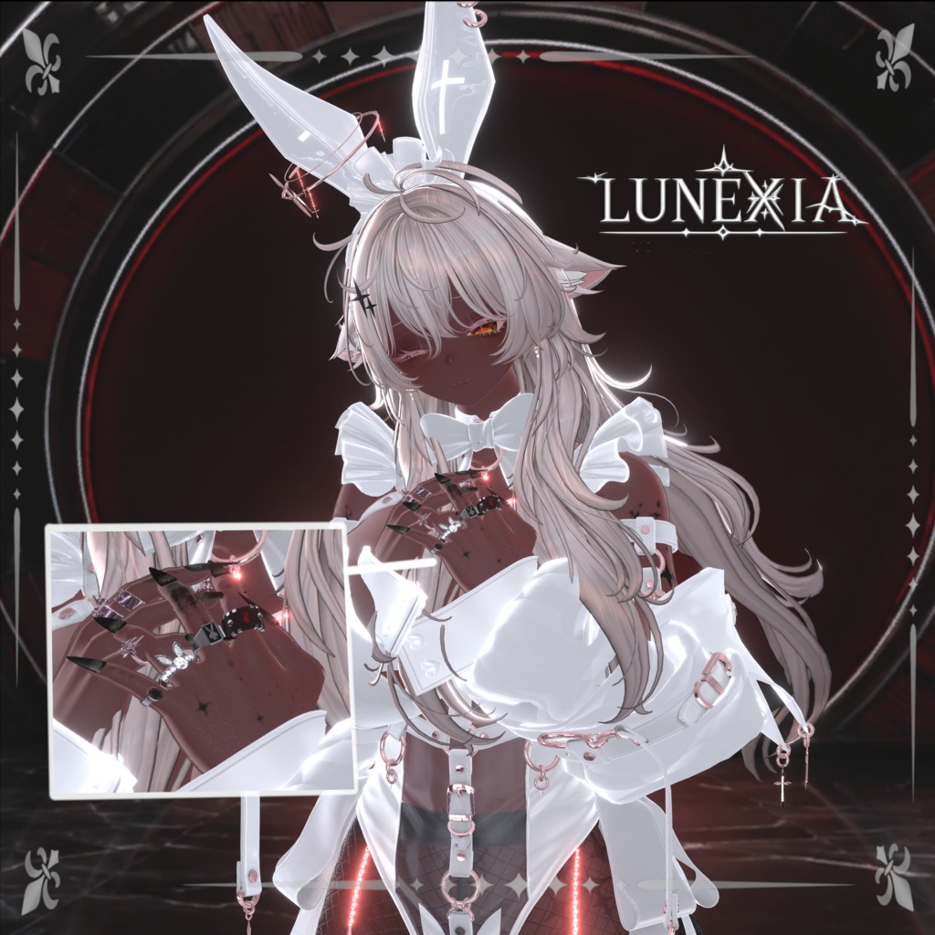 【VRChat対応】バニーの日3日間限定セール🥕 BLACK JACKRABBIT Ring Set