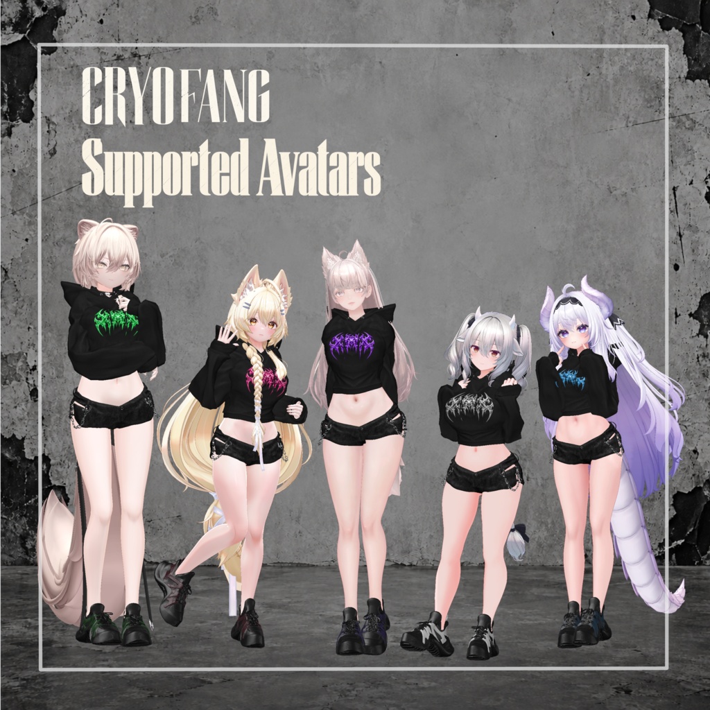 【VRChat対応|発売記念24時間限定500円】CRYO FANG – Hoodie / Pants / Shoes Set