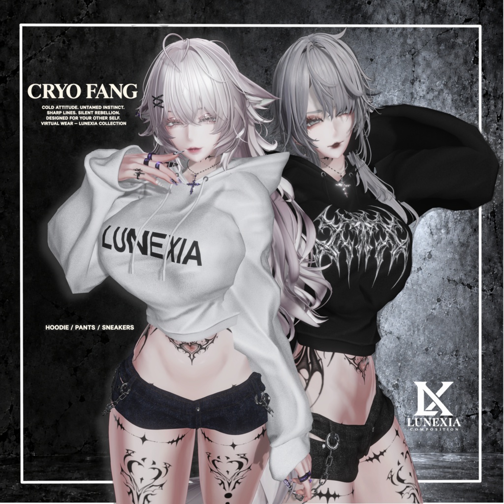 【VRChat対応】CRYO FANG – Hoodie / Pants / Shoes Set