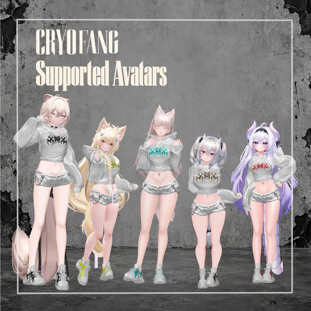 【VRChat対応|発売記念24時間限定500円】CRYO FANG – Hoodie / Pants / Shoes Set