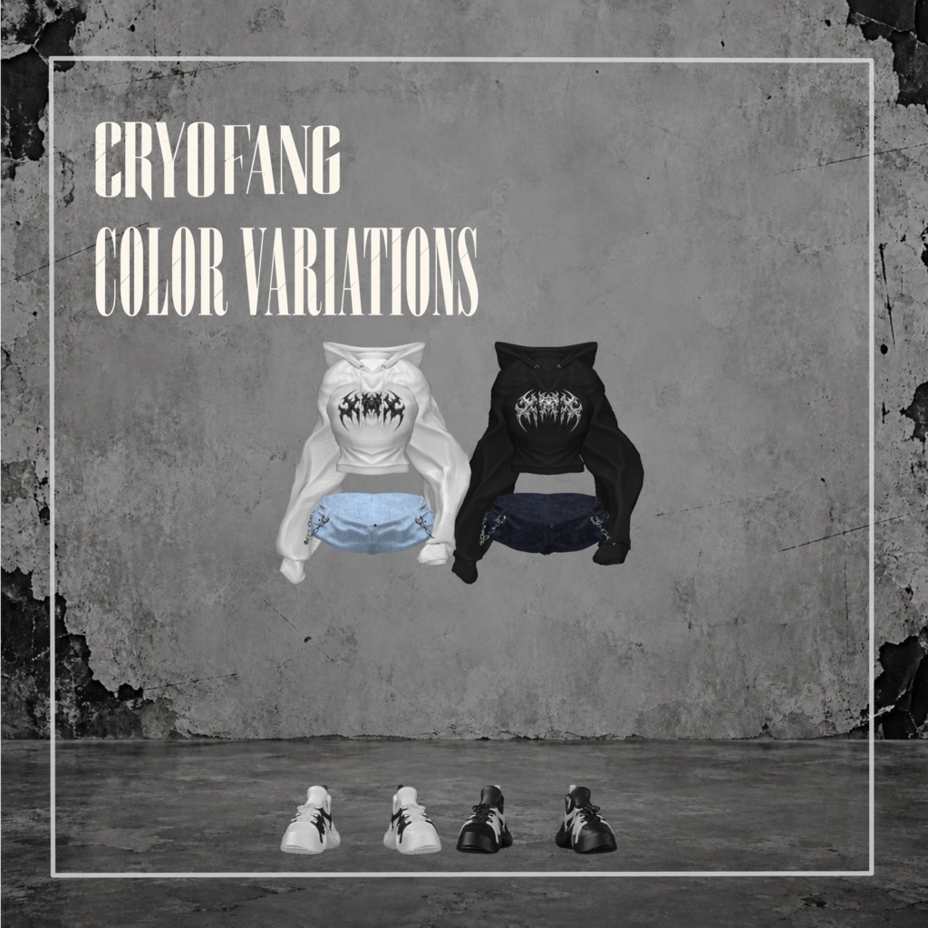 【VRChat対応|発売記念24時間限定500円】CRYO FANG – Hoodie / Pants / Shoes Set