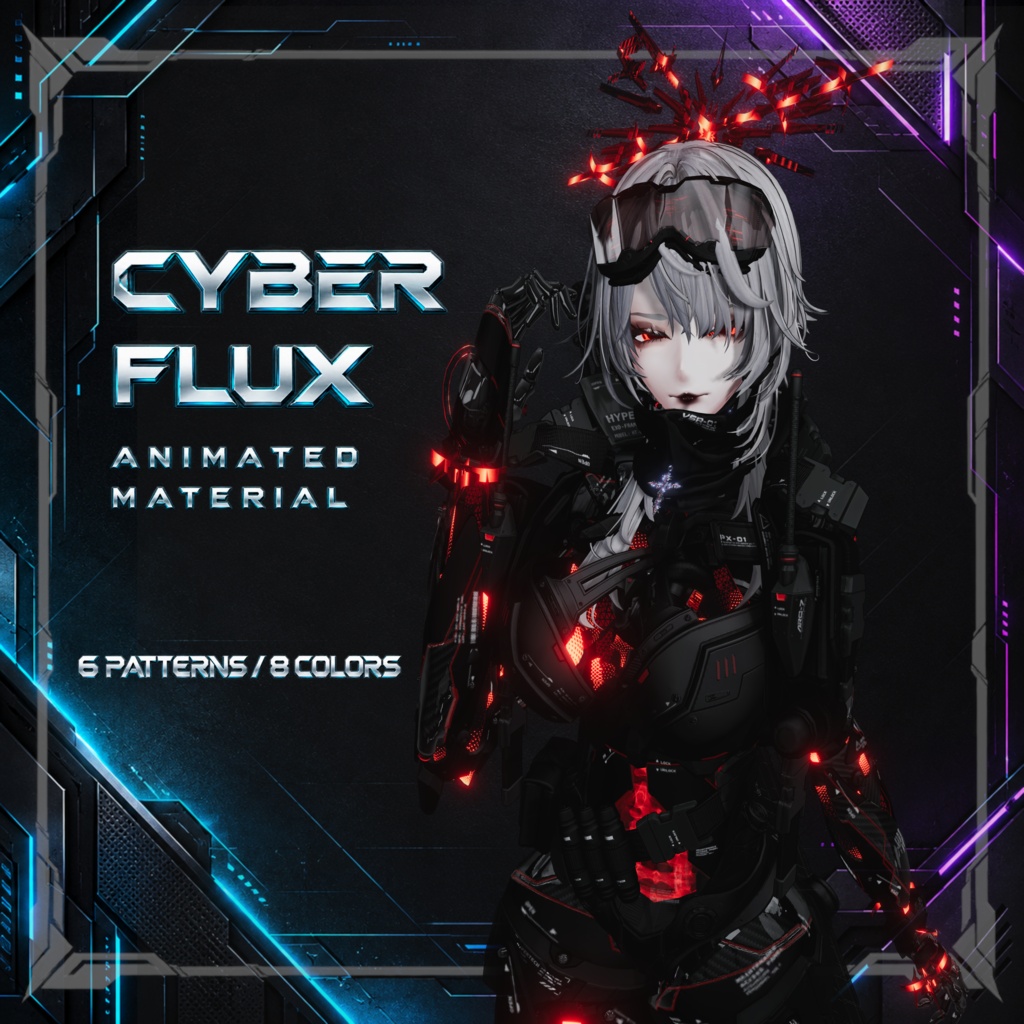 【VRChat対応】CYBER FLUX – Animated Material – 
