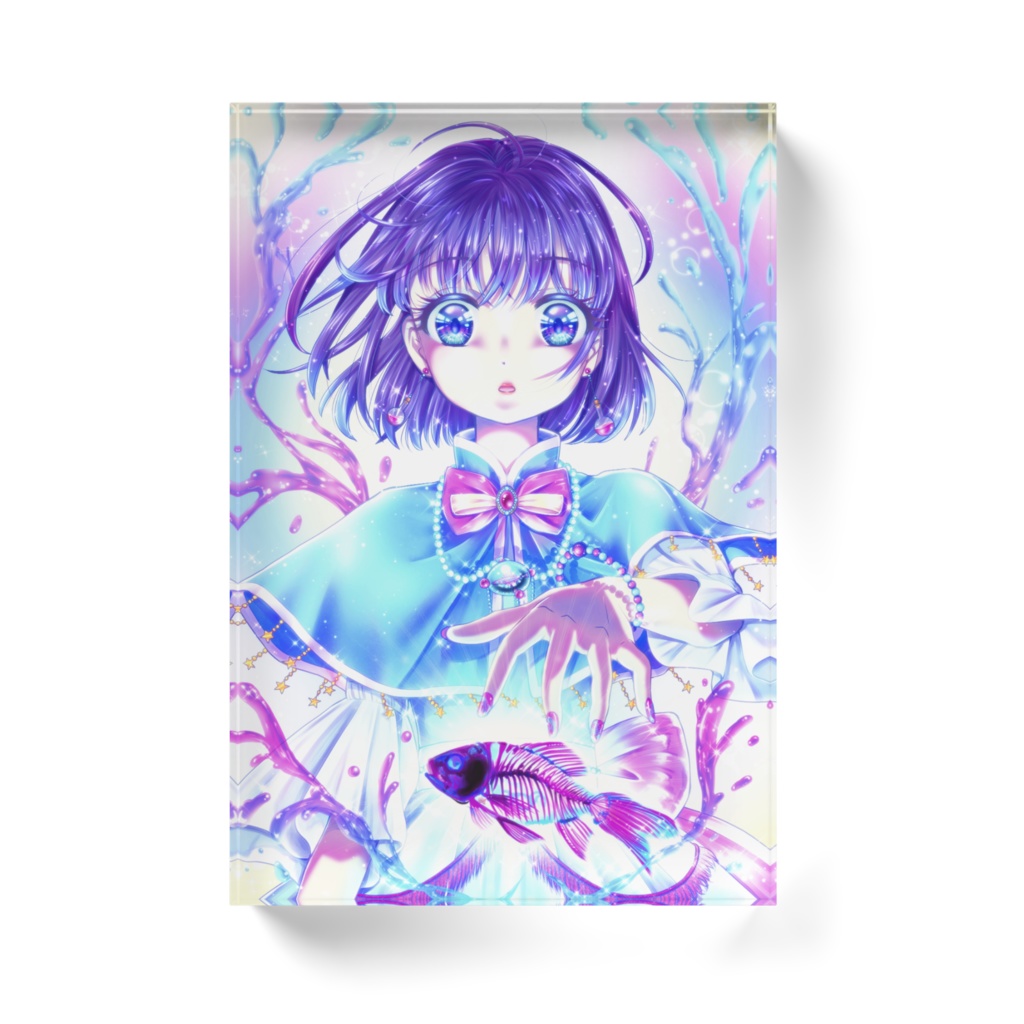 【アクリルブロック】骨格透明標本少女