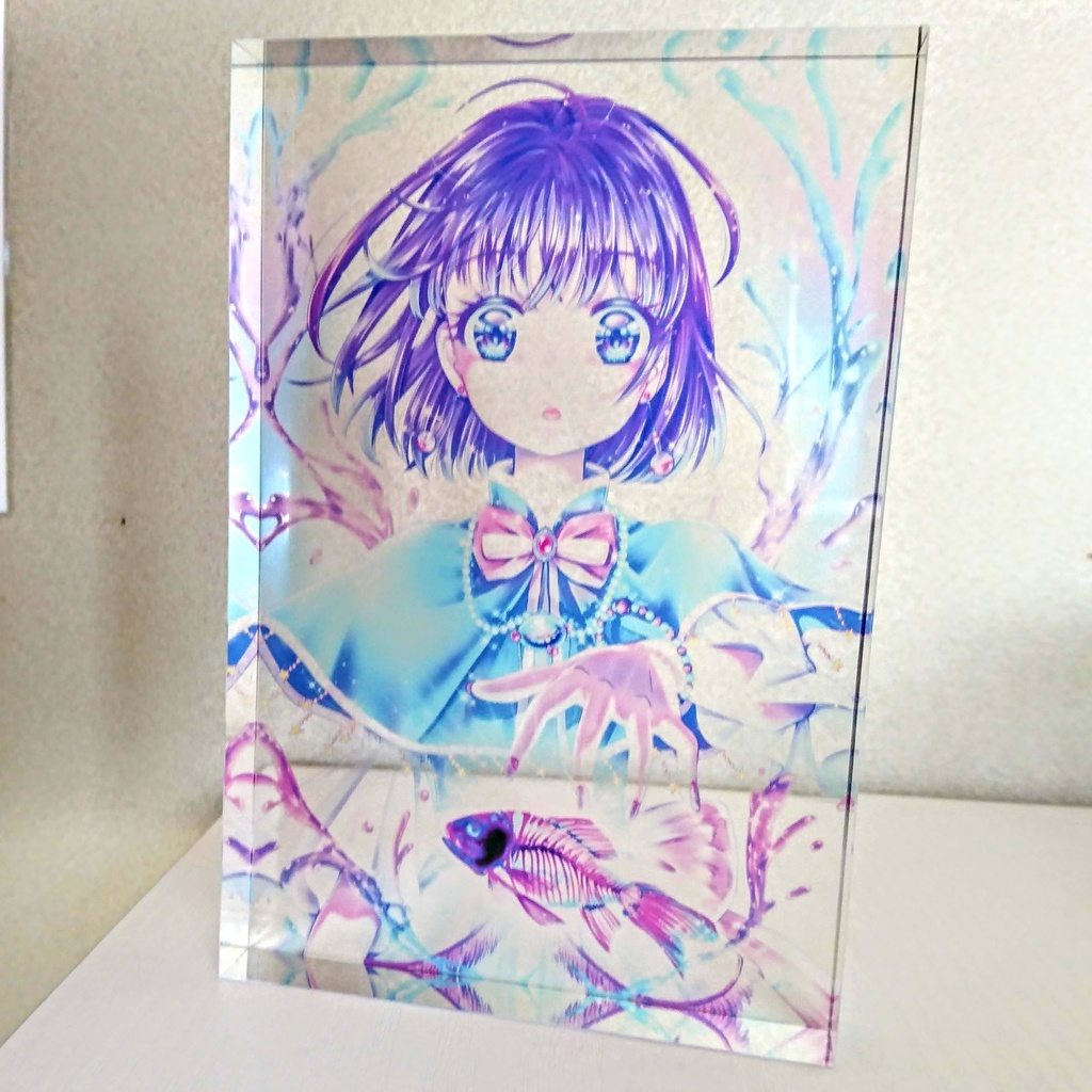 【アクリルブロック】骨格透明標本少女