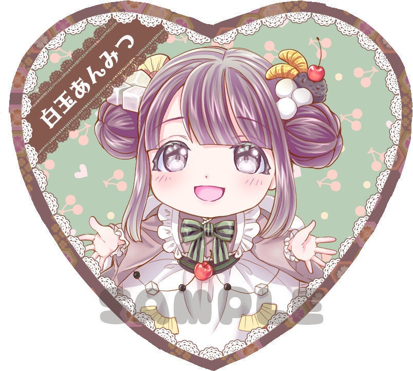 ゆめかわハート型缶バッジ