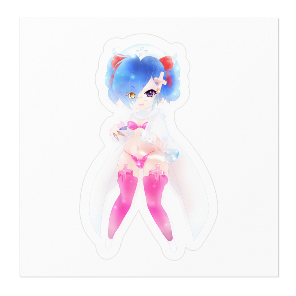 攻撃も回復もおまかせ!理系娘(ステッカー)