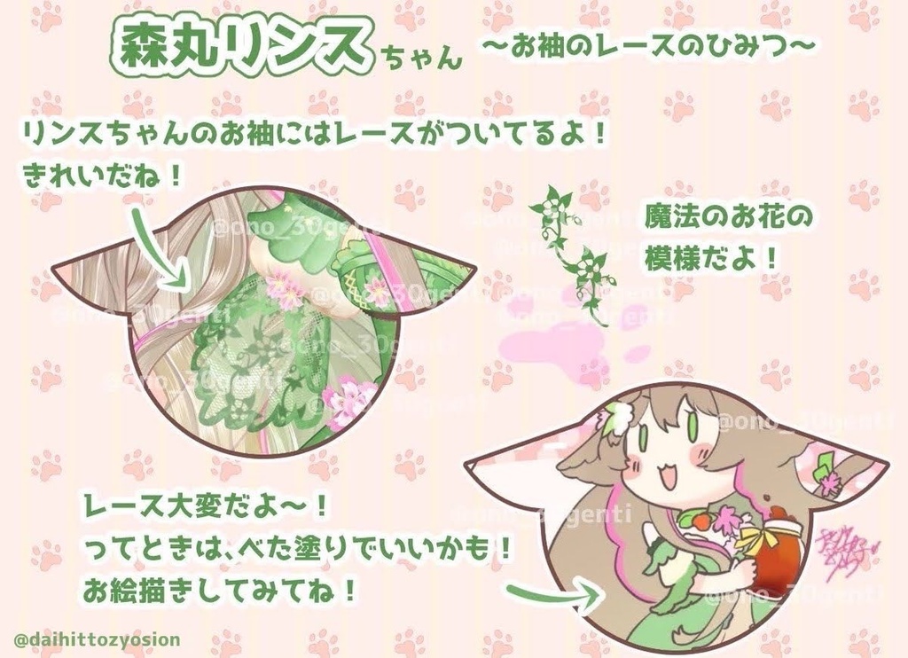 森丸リンスちゃんのお袖のレースの模様