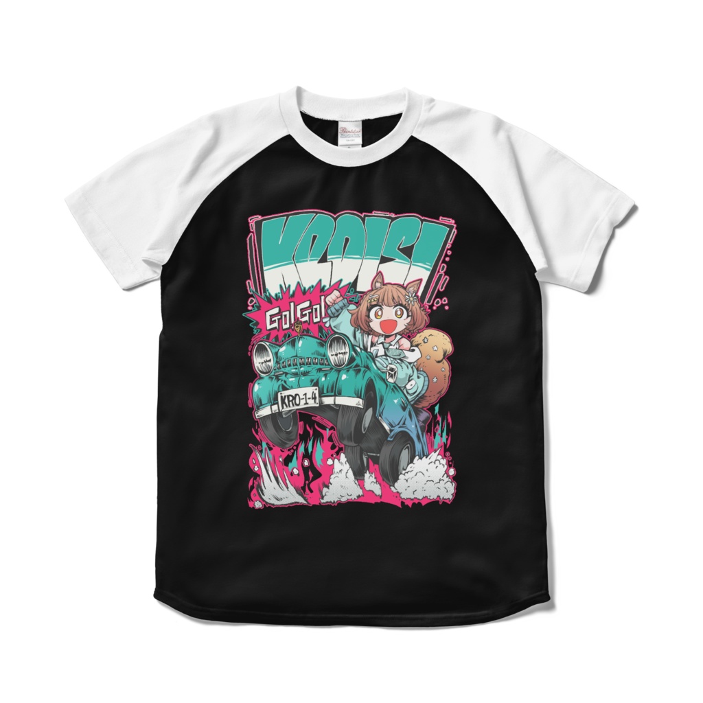 生誕Tシャツ(ラグラン)白黒 A