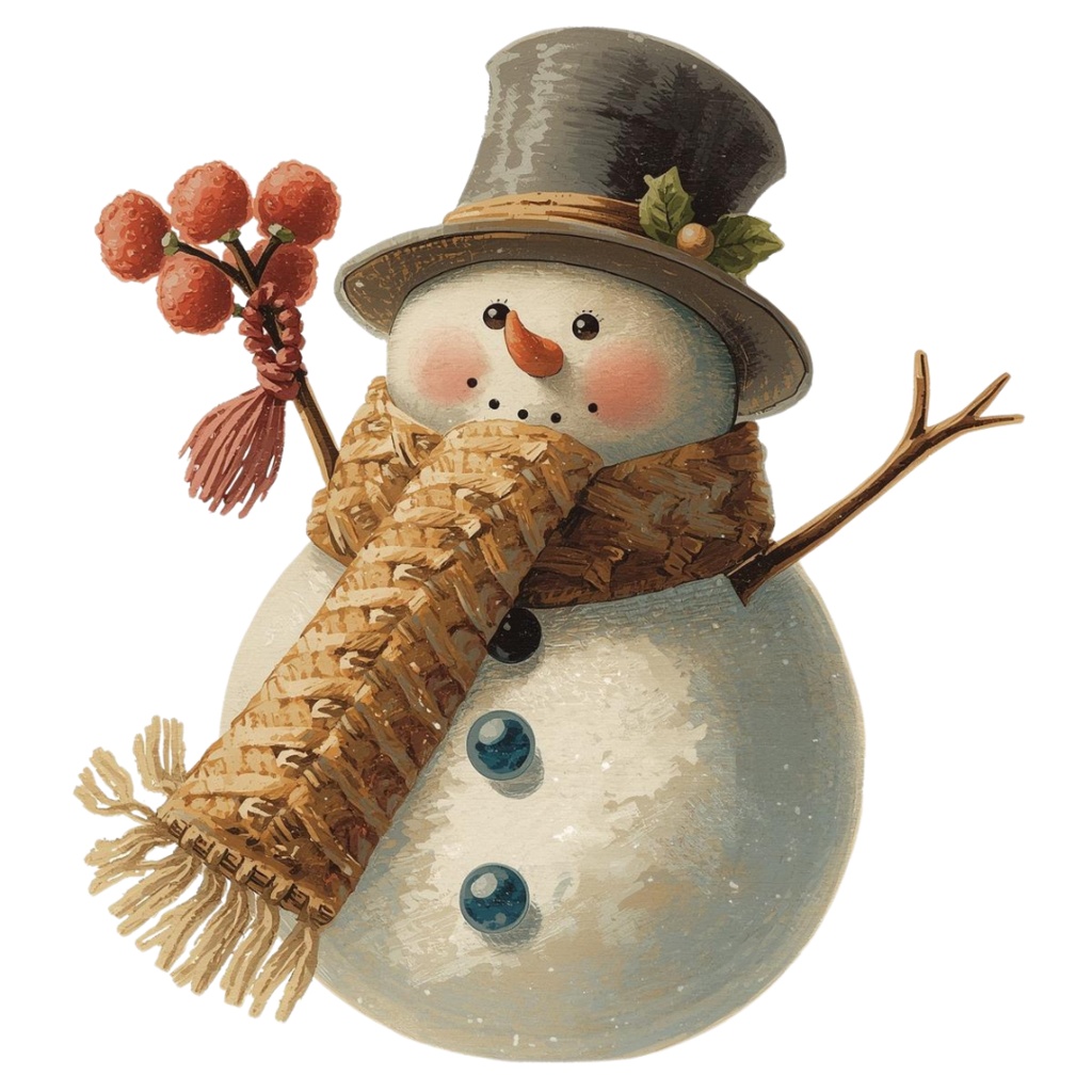 【クリスマス】油絵風/アンティーク調クリップアート12点セット | PNG背景透過