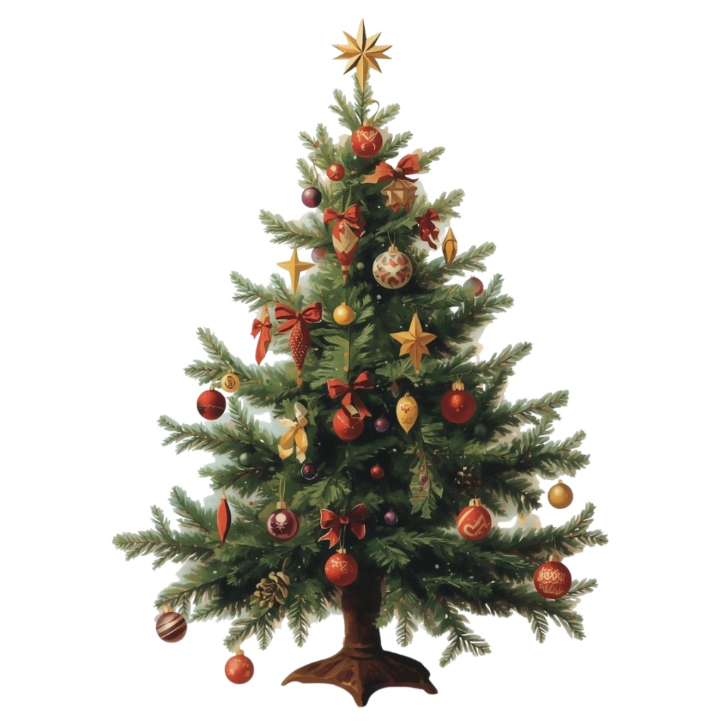 【クリスマス】油絵風/アンティーク調クリップアート12点セット | PNG背景透過