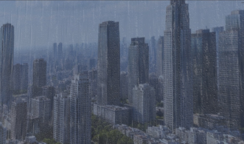 窓ガラスに付く雨シェーダー