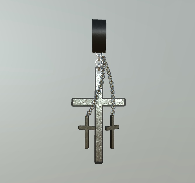 【VRChat用アクセサリー】十字のピアス