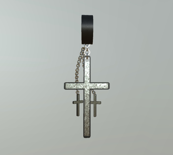 【VRChat用アクセサリー】十字のピアス