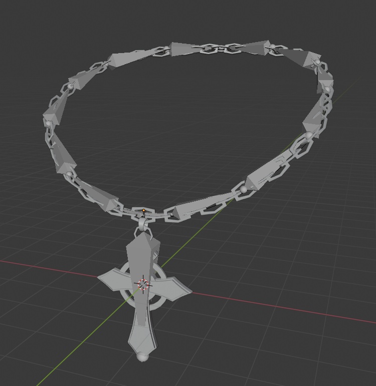十字のネックレスとピアス【VRChat用アクセサリー】