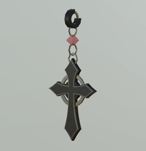 十字のネックレスとピアス【VRChat用アクセサリー】