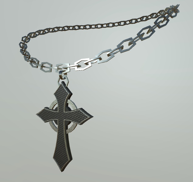 十字のネックレスとピアス【VRChat用アクセサリー】