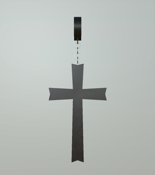 【VRChat用アクセサリー】シンプルな十字のピアス