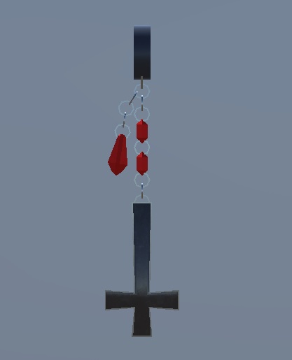 【VRChat用アクセサリー】十字と宝石ののピアス