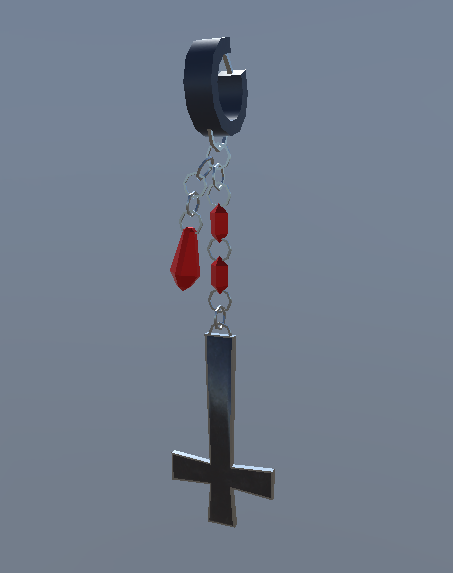 【VRChat用アクセサリー】十字と宝石ののピアス