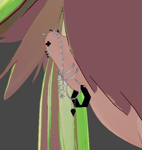 【VRChat用アクセサリー】ゴリゴリなピアス【メリノ用】