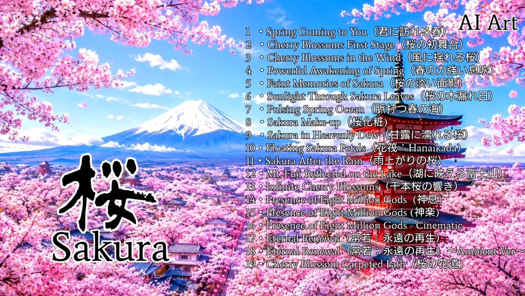 【Japanese Soundscape Music】Album Sakura - 19 Tracks Included