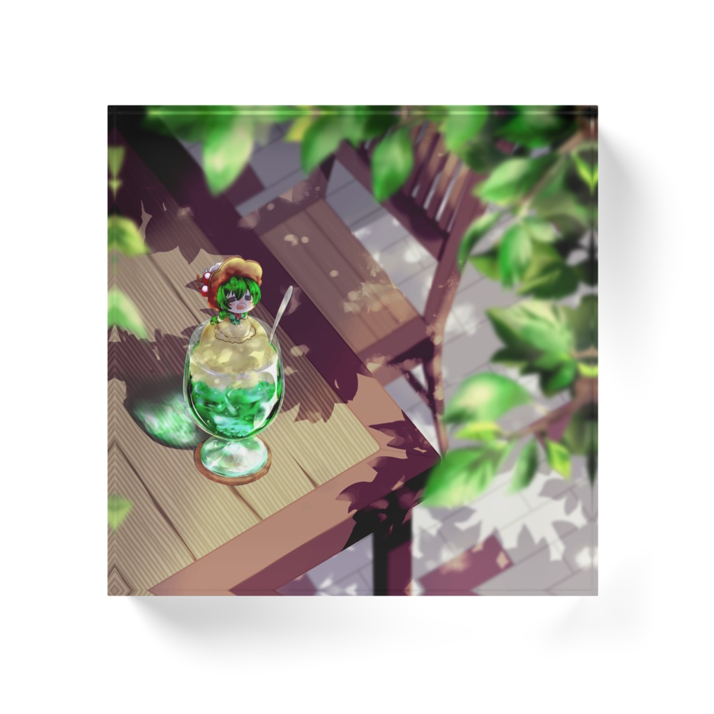 【アクリルブロック】暑い日のクリームソーダちゃん