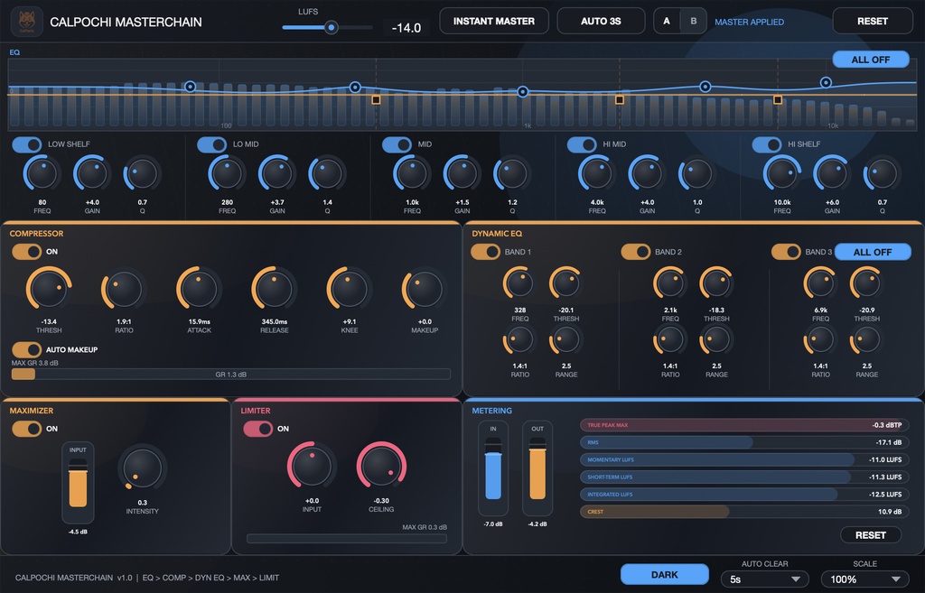 Calpochi MasterChain | 自動解析機能で誰でも簡単マスタリング